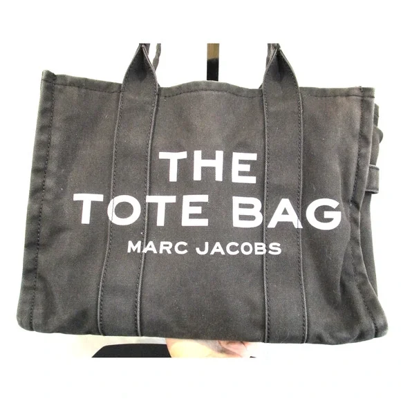Marc Jacobs "THE TOTE BAG" Black Canvas Large 16" Purse - Picture 6 of 10